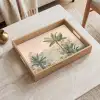 Tropisch landschap - palmbomen - Bloemen - Roze lucht Dienblad Rechthoek middel -sfeer1