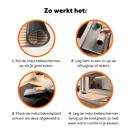 Zee - Dieren - Rood - Strepen Inductie beschermer vinyl 3mm klein 276 -zzzzzzz-td-werking