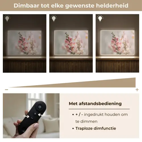 Bloem - Leeuwenbek - Roze - Stengel Light Box met batterij (Wandlamp) middel -USP_dimbaarNL