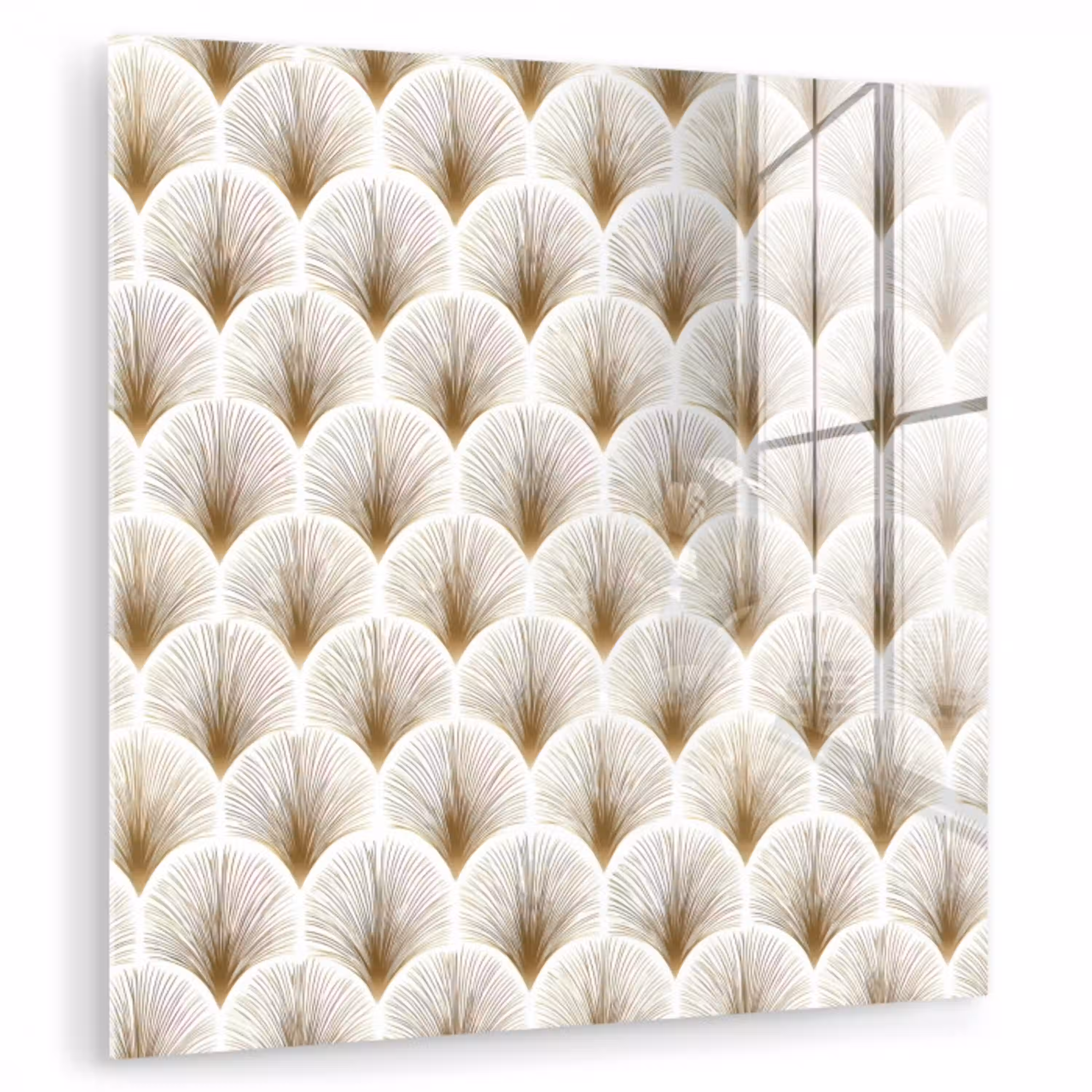 Waaiers - Art Deco - Elegant - Goud - Wit plexiglas 5mm klein 11 -zzzproduct_nieuw