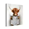 Schotse Hooglander - Dier - Krant - Toilet aluminium wit klein -3d