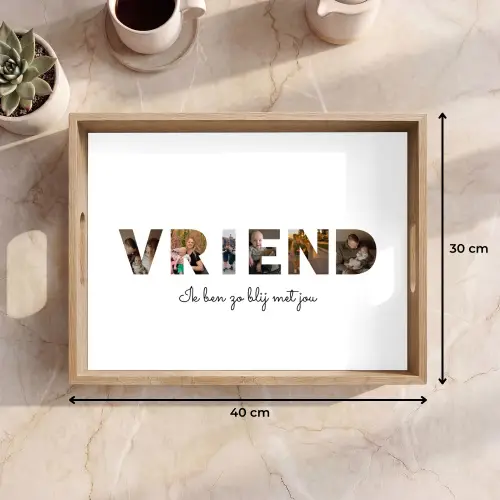 Vriend - Lettercollage Dienblad Rechthoek middel -USP_Formaat