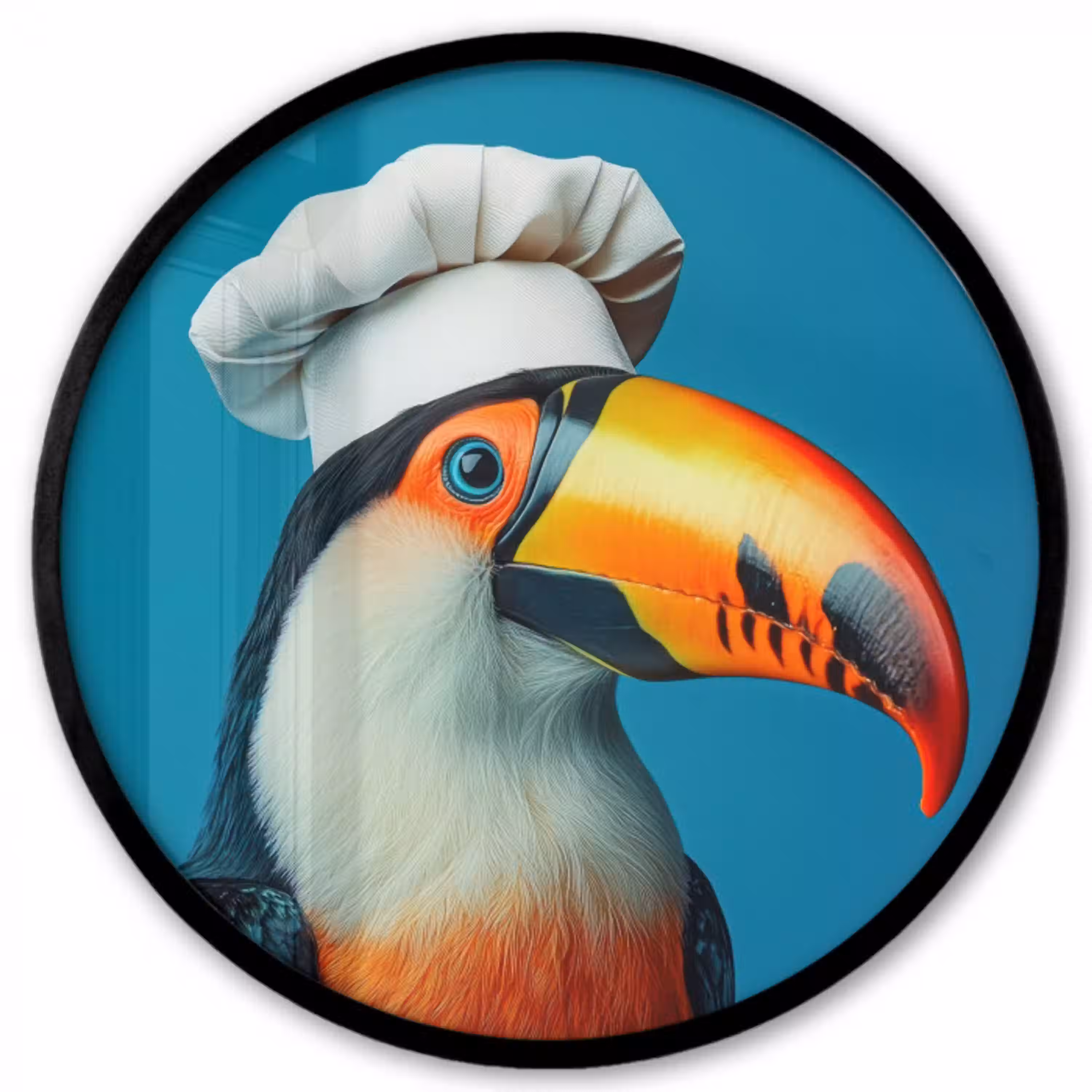 Toekan - Papegaai - Vogel - Koksmuts Fotolijst rond zonder passe partout klein -3d