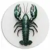 Kreeft - Glossier - Groen - Wit Wandcirkel plexiglas klein -3d