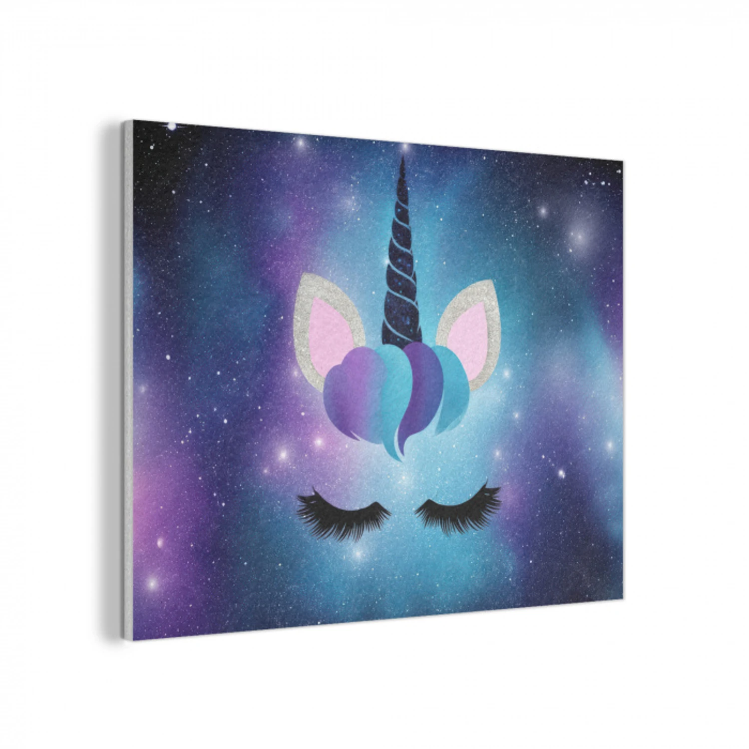 Eenhoorn - Sterrenstelsel - Magisch - Blauw PET vilt klein -3d