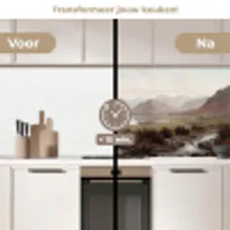 Berglandschap - Meer - Bergen - Vallei - Klassiek keuken achterwand 2 middel -voor-na2_NL