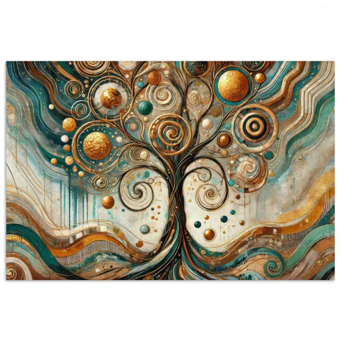 Levensboom - Boom - Abstract - Modern poster papier klein -3d