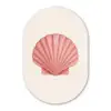 Schelp - Roze - Ribbels Wandcirkel Ovaal Forex klein -3d