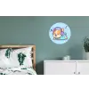 Corgi - Koptelefoon - Blauw - Muzieknoten Wandcirkel aluminium klein -slaapkamer