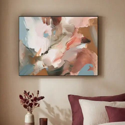 Verf - Kleuren - Abstract - Kunst Textielframe zwart klein -sfeer1