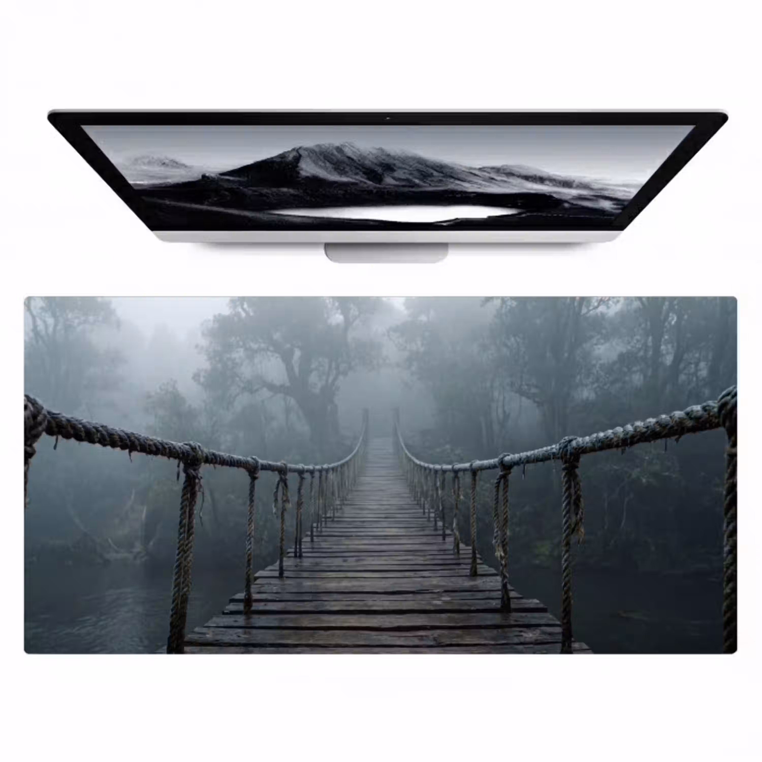 Brug - Jungle - Mist - Natuur Muismat XXL klein -zzz3d