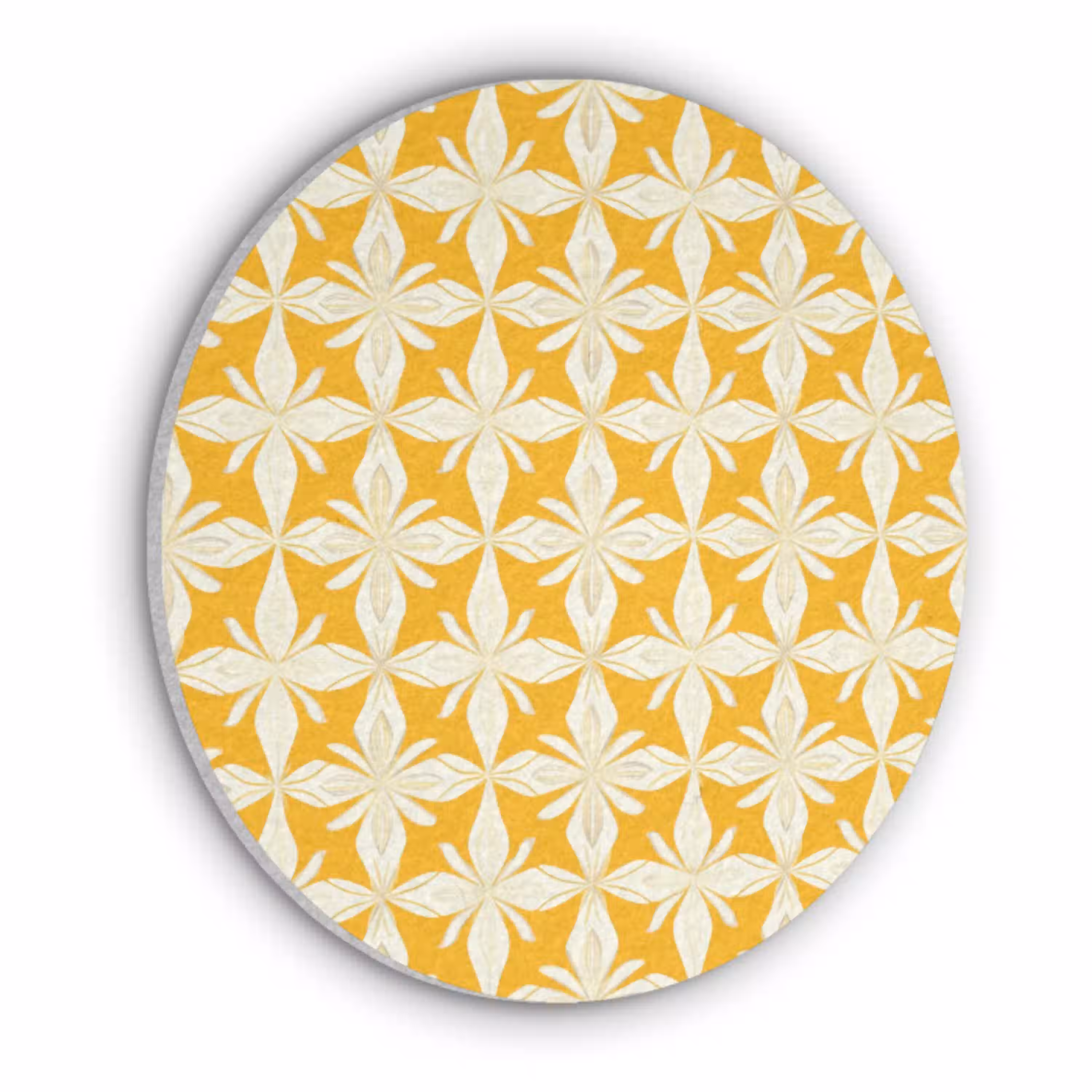 Patroon - Retro - Geel Akoestische PET Vilt - Rond klein 838 -3d
