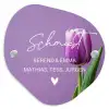 Paarse tulp - Sierlijk Naambord Organisch middel -3d
