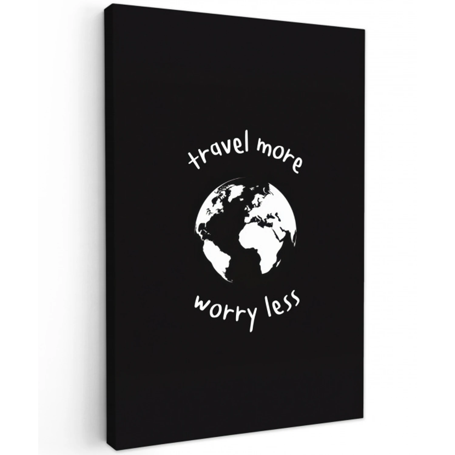 Illustratie - Zwart - Planeet - Quote Tuinposter op houten frame 2 cm dik middel -3d