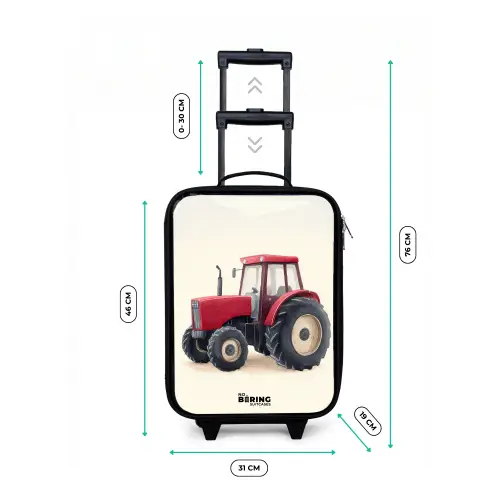 Tractor - Getekend - Rood Kinderkoffer - Zwart klein -productfoto_formaten
