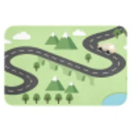 Auto - Bergweg - Natuur - Illustratie Badmat klein -3d
