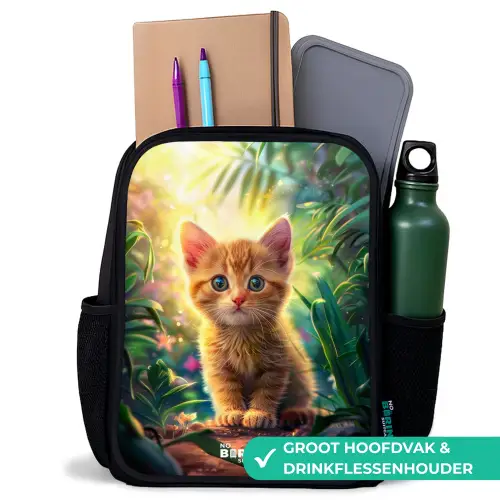 Kees kitten Rugzak - Zwart middel -inhoud_NL
