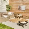 Gedroogd pampasgras tegen een neutrale achtergrond Tuinposter op houten frame 2 cm dik klein -sfeer2