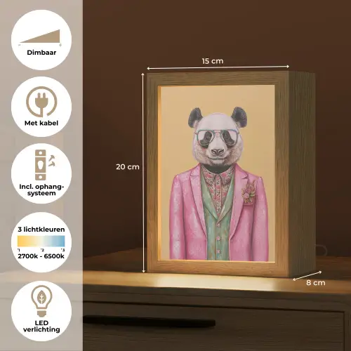Panda - Pak - Zonnebril - Blauw Light Box met kabel (Tafellamp) klein -USP_NL