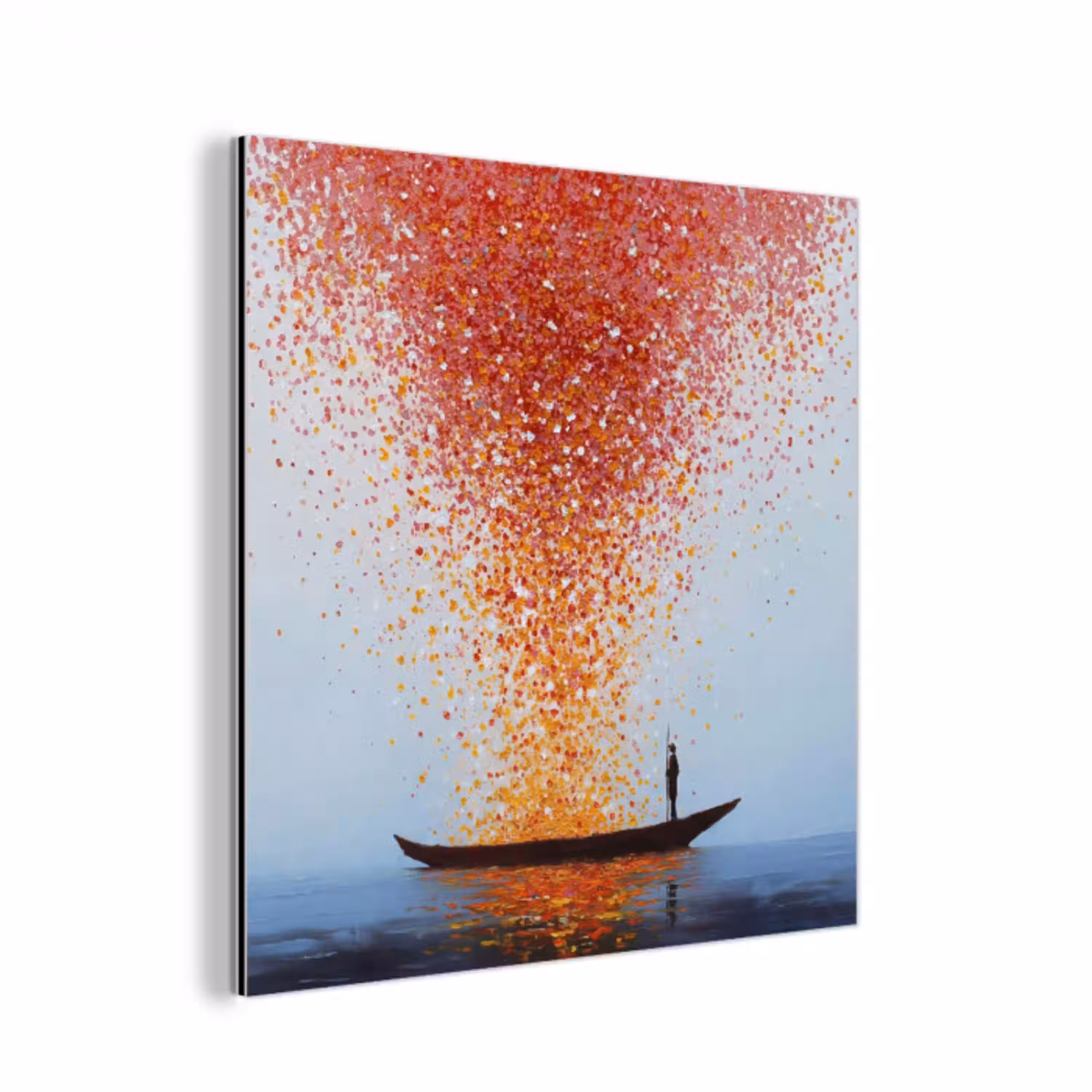 Wolk - Confetti - Boot - Wateroppervlakte aluminium wit klein -3d