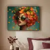 Vrouw - Sinaasappel - Bessen - Oranje Textielframe - compleet frame klein -sfeer1