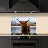 Schotse hooglander - Bruin - Water keuken achterwand spatscherm klein -sfeer1