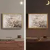 Amandelbloesem - Kunst - Van Gogh - Beige - Abstract Light Box met batterij (Wandlamp) middel -sfeer3