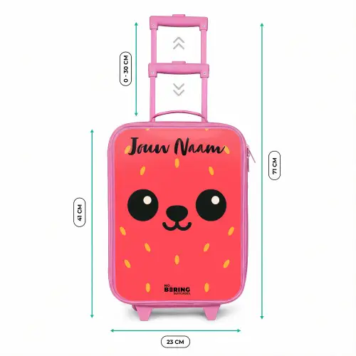 Kawai - Aardbei - Rood Kinderkoffer - Roze klein -productfoto_formaten