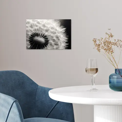 Paardenbloem - Zwart - Wit poster papier klein -sfeer3