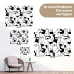 Lijnen - Gezichten - Zwart - Wit tuinposter los doek klein 239 -Xsfeer9_DE