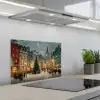 Kerstsfeer - Stadsplein - Kleurrijk keuken achterwand spatscherm klein -3d_schuin