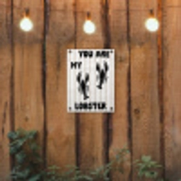 Lobster - Beige - Minimalistisch tuinposter los doek klein -sfeer1