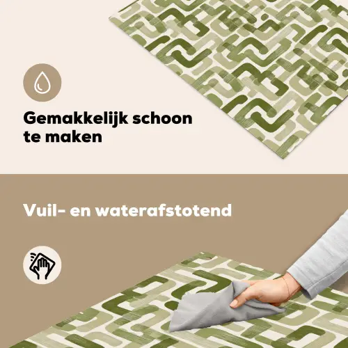 Modern - Grafisch - Groen Inductie beschemer met haakjes klein 777 -ky-schoon-nl