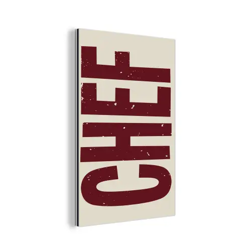 Chef - Rood - Japandi - Vintage aluminium wit klein -3d