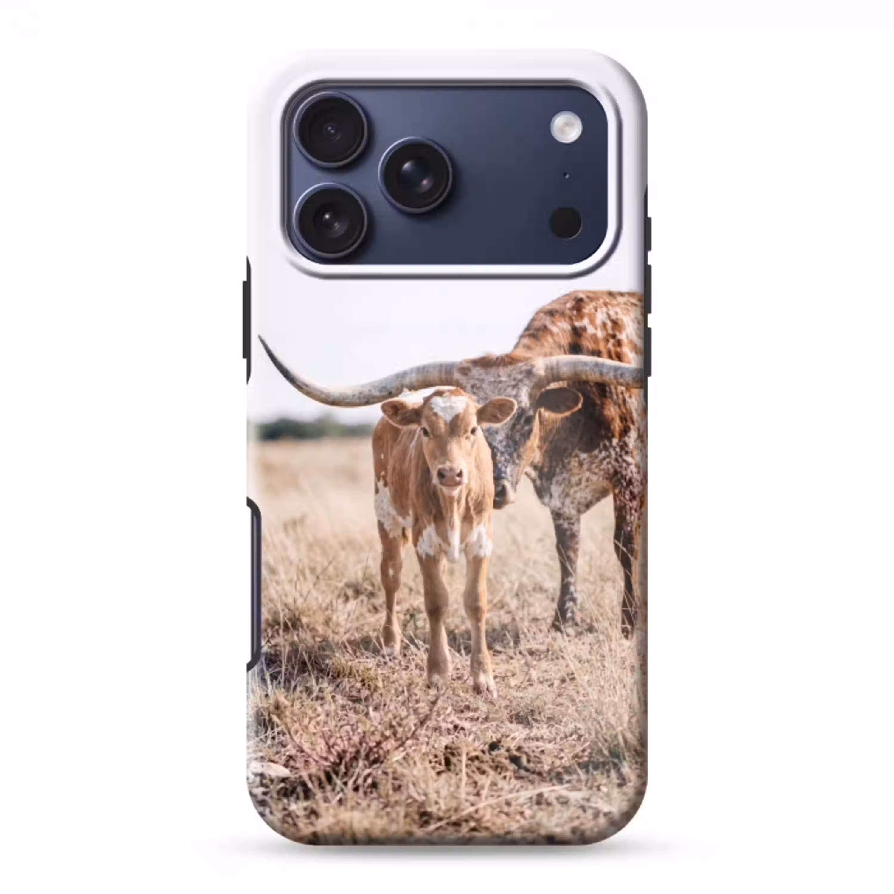 Texas Longhorn - Kalf - Weide - Dieren Toughcase MagSafe Apple iPhone 17 Pro Max klein -3d