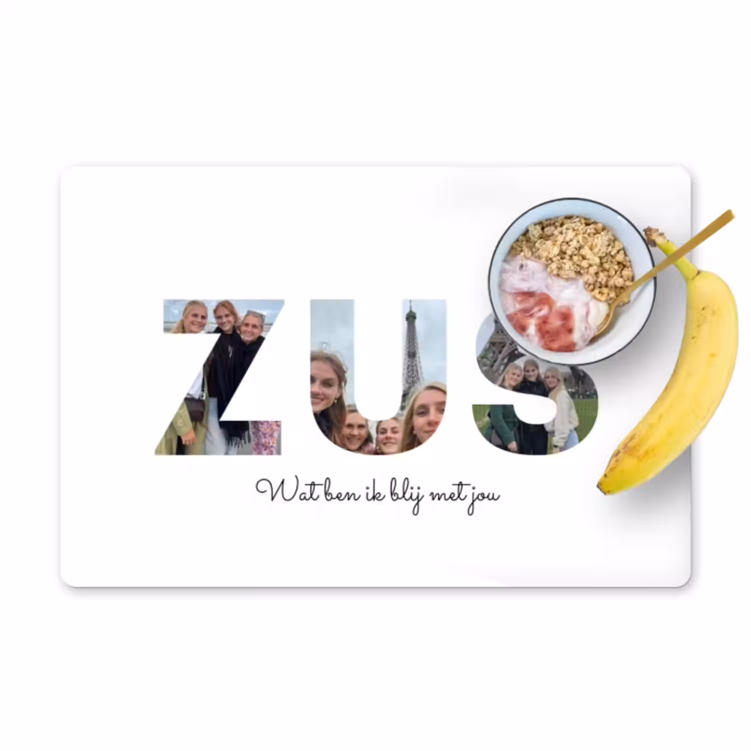 Gepersonaliseerde placemat - 6 stuks -  Zus - Lettercollage