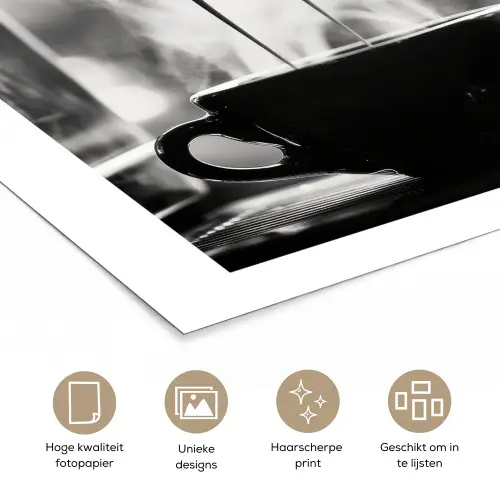 Coffee - Espresso - Koffiemachine - Kop poster papier klein -closeup_NL