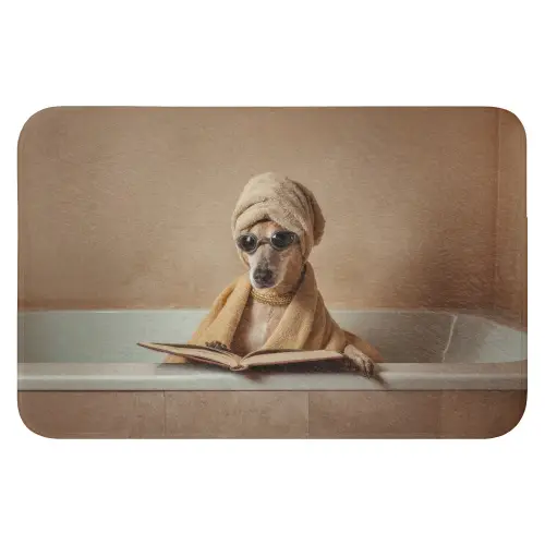 Bad - Hond - Boek - Zonnebril WCmat klein -3d