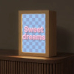 Sweet dreams - Vierkanten - Roze - Blauw Light Box met kabel (Tafellamp) klein -z3d_website