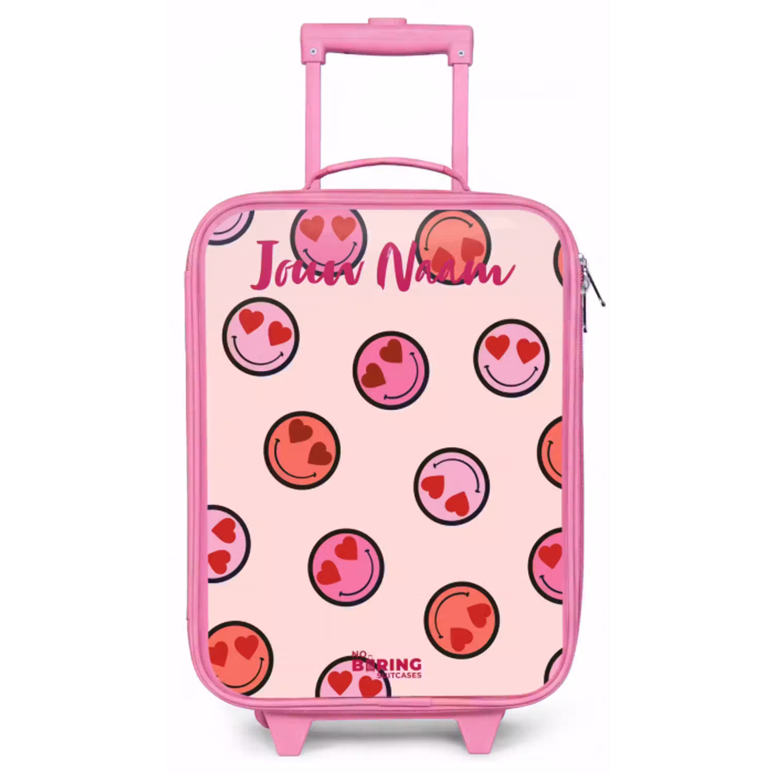 Hartje - Smiley - Patroon Kinderkoffer - Roze klein -zz3dotto