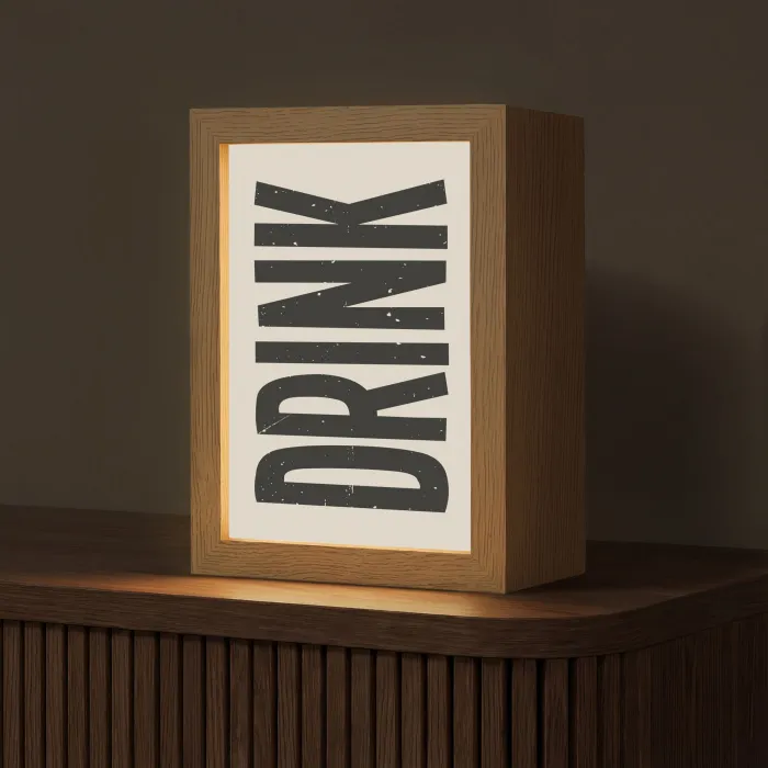 Vintage - Zwart - Decoratie - Japandi Light Box met kabel (Tafellamp) klein -z3d_website