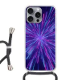 Dynamisch - Ruimte - Kleurrijk Hoesje iPhone 16 Pro Max met koord klein -3d