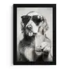Golden retriever - Hond - Zonnebril - Gkas fotolijst zwart zonder passe partout klein -3d