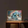 Schildpad - Graffiti - Skateboard - Jongens Light Box met batterij (Wandlamp kind) middel -sfeer1_kind