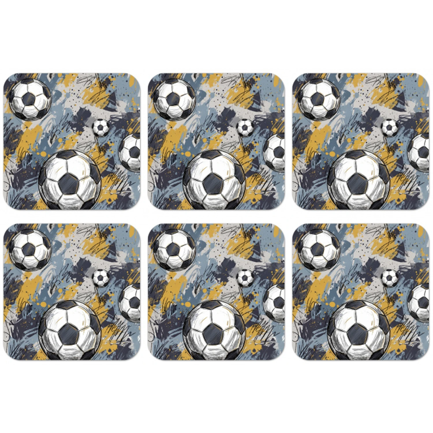 Voetbal - Abstract - Sport - Kleurrijk onderzetter kurk middel -zkaufland3dotto