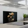 Boeket - Bloemen - Licht - Zwart keuken achterwand spatscherm klein -3d_schuin