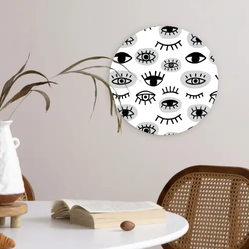 Ogen -  Gestileerd - Expressief Wandcirkel plexiglas klein 852 -sfeer4