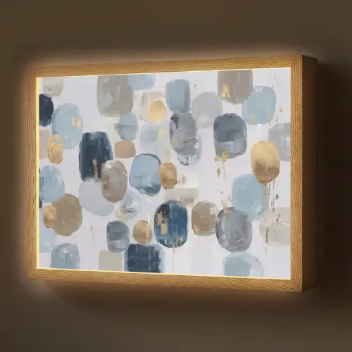 Abstract - Goud - Vormen Light Box met batterij (Wandlamp) middel -z3d_website