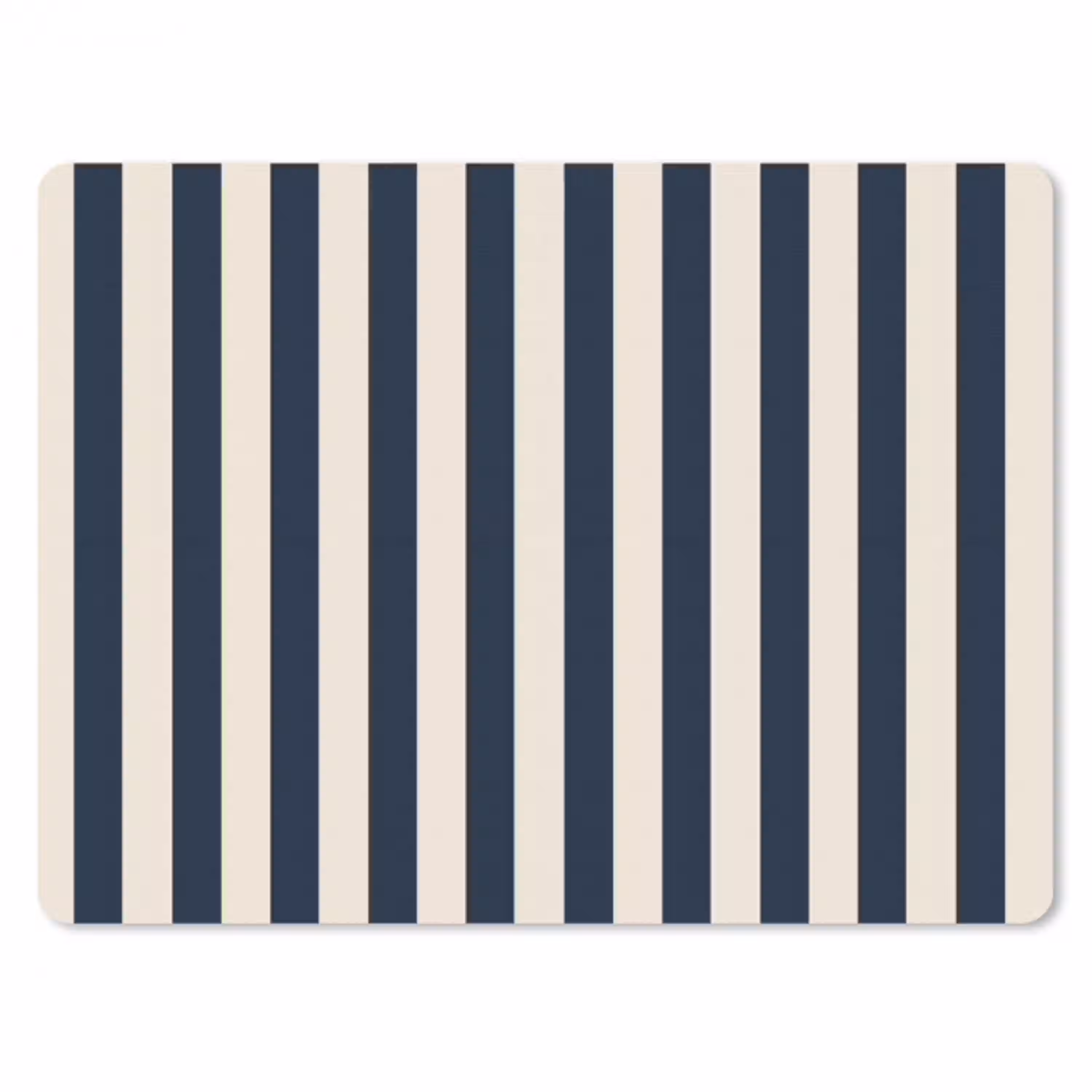 Verticale strepen - Blauw - Crème muismat rubber klein 262 -3d