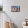 Doorkijk - Santorini - Landschap - Blauw - Grieks tuinposter los doek klein -sfeer8